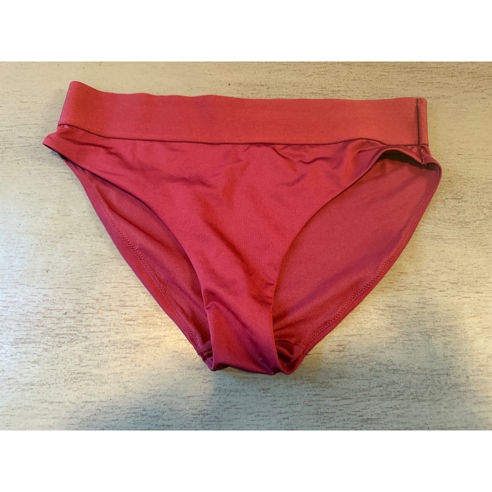 burgundy elastic waist H&M lined swimsuit bikini bottom size 6